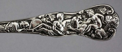 Bacchanalian Pattern Silver Spoon - Bacchus, God of Wine